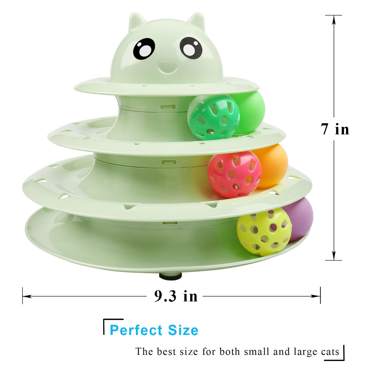 UPSKY Cat Toy Roller 3-Level Turntable Cat Toys Balls with Six Colorful Balls Interactive Kitten Fun Mental Physical Exercise Puzzle Kitten Toys