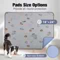 UPSKY Washable Super Absorbent Waterproof Leakproof Potty Training Space Themed Dog Pee Pads, Grey