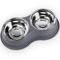 UPSKY Non-Slip Resin Station Skid-Proof Stainless Steel Dog & Cat Water & Food Bowls, Grey, 60-oz