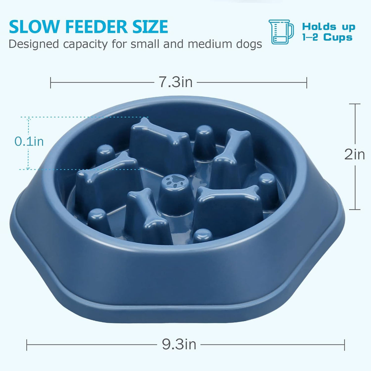 UPSKY Slow Feeder Dog Bowl and Elevated Dual Pet Bowls Set with Stand, Anti-Choking Interactive Puzzle Bowl and Raised Stainless Steel Food & Water Bowls for Small to Medium Dogs and Cats
