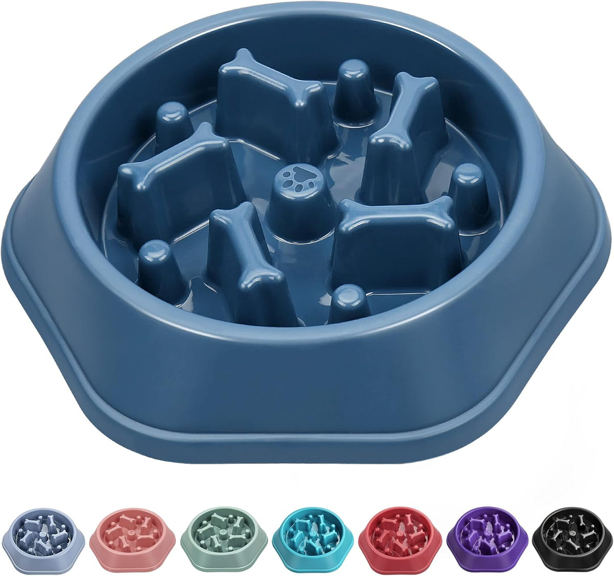 UPSKY Slow Feeder Dog Bowl and Elevated Dual Pet Bowls Set with Stand, Anti-Choking Interactive Puzzle Bowl and Raised Stainless Steel Food & Water Bowls for Small to Medium Dogs and Cats