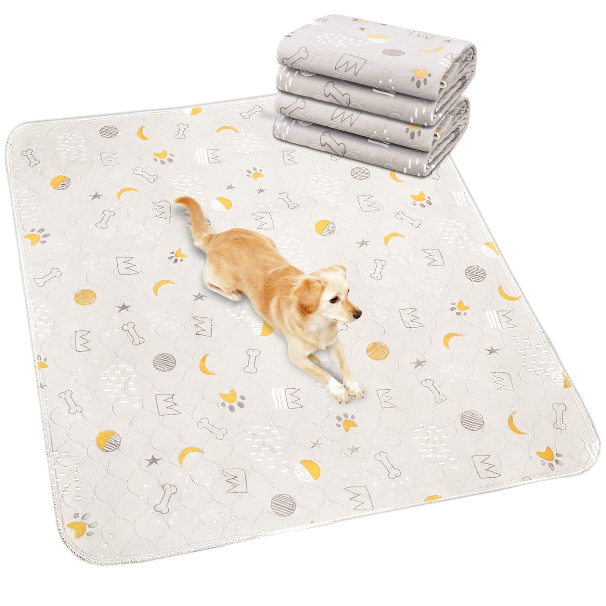 UPSKY Washable Pee Pads for Dogs 2 Pack 48” x 60” Reusable Puppy Pads Waterproof Pet Training Pads, Non-Slip Dog Mats Fast Absorbent Whelping Pads for Playpen, Potty, Crate, Bed