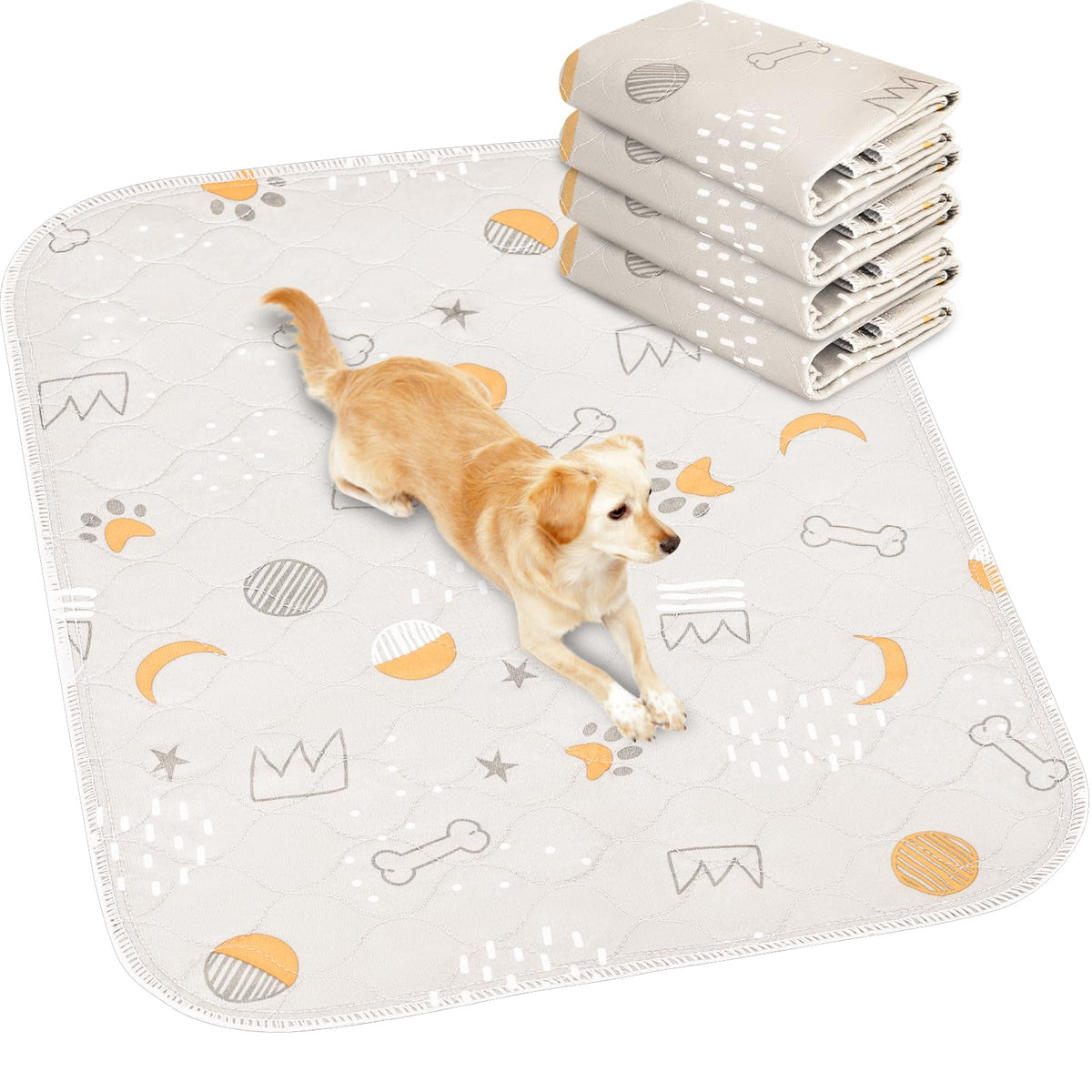 UPSKY Washable Pee Pads for Dogs 4 Pack 18” x 24” Reusable Puppy Pads Waterproof Pet Training Pads, Non-Slip Dog Mats Fast Absorbent Whelping Pads for Playpen, Potty, Crate, Bed