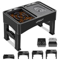 UPSKY 2-in-1 Elevated Dog Bowls Slow Feeder, 4 Height Adjustable Raised Bowl Stand, No Spill Dog Water Bowls, Anti-Slip Food and Water Bowls for Small Medium Dogs(Not Include Stainless Steel Bowl)