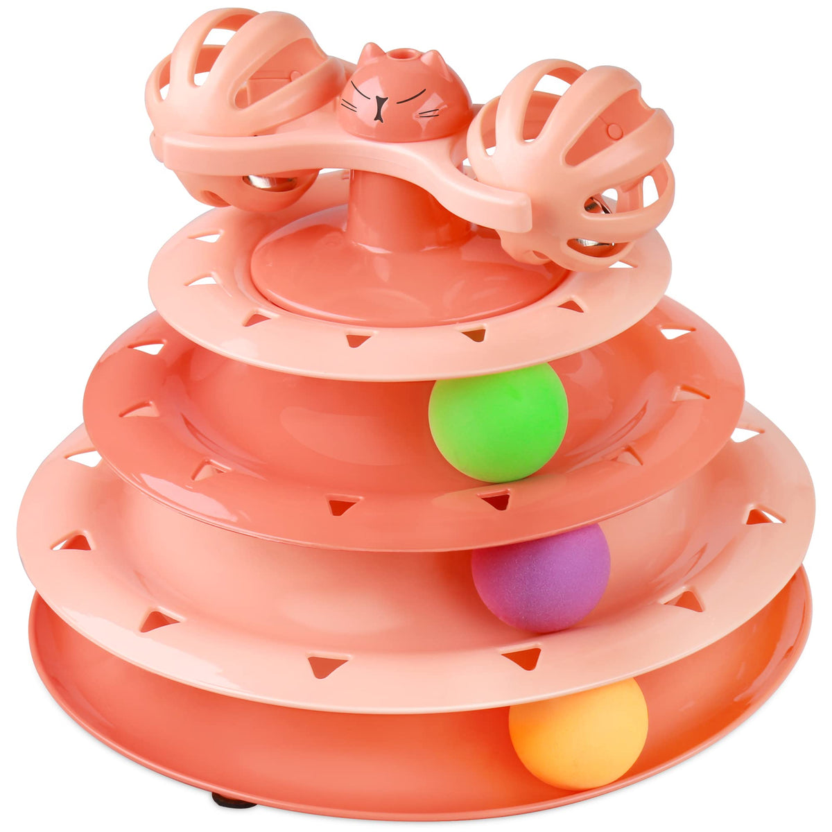 UPSKY Cat Toy Roller 3-Level Turntable Cat Toys Balls with Six Colorful Balls Interactive Kitten Fun Mental Physical Exercise Puzzle Kitten Toys