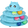 UPSKY 20 PCS Cat Roller Toy 3-Level Turntable for Indoor Cats - Kitten Set With Teaser, Mice, Spring, and Various Ball Toys