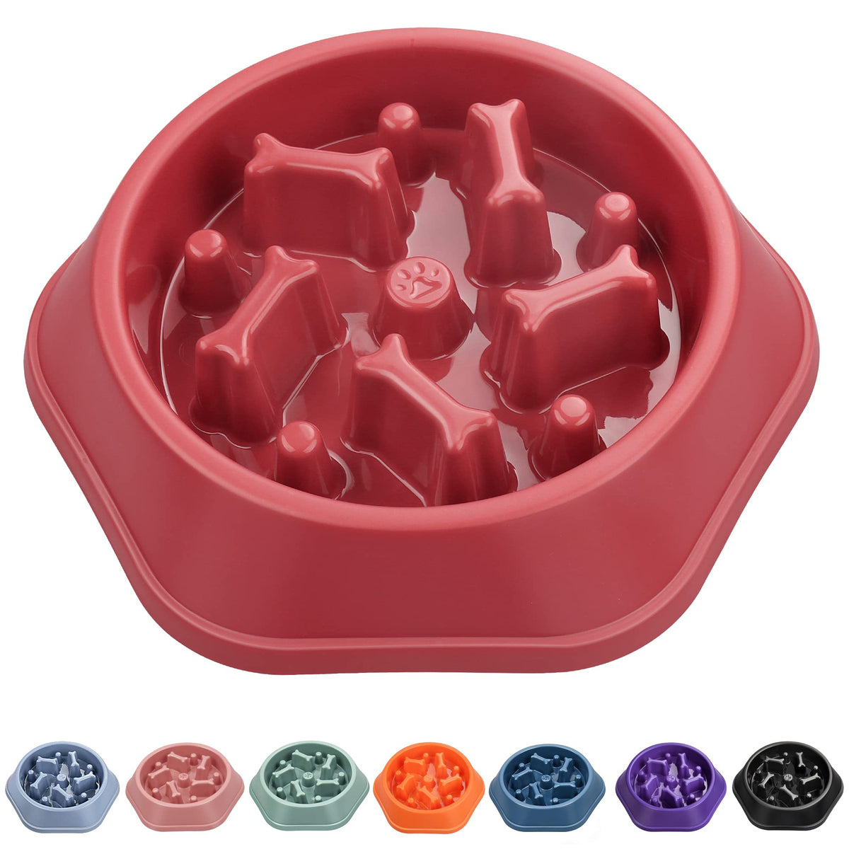 UPSKY Slow Feeder Dog Bowl Anti-Chocking Slower Feeding Pet Puzzle Bowls, Interactive Bloat Stop Dog Food Dishes Non-Slide Dogs Lick Treat for Small Medium