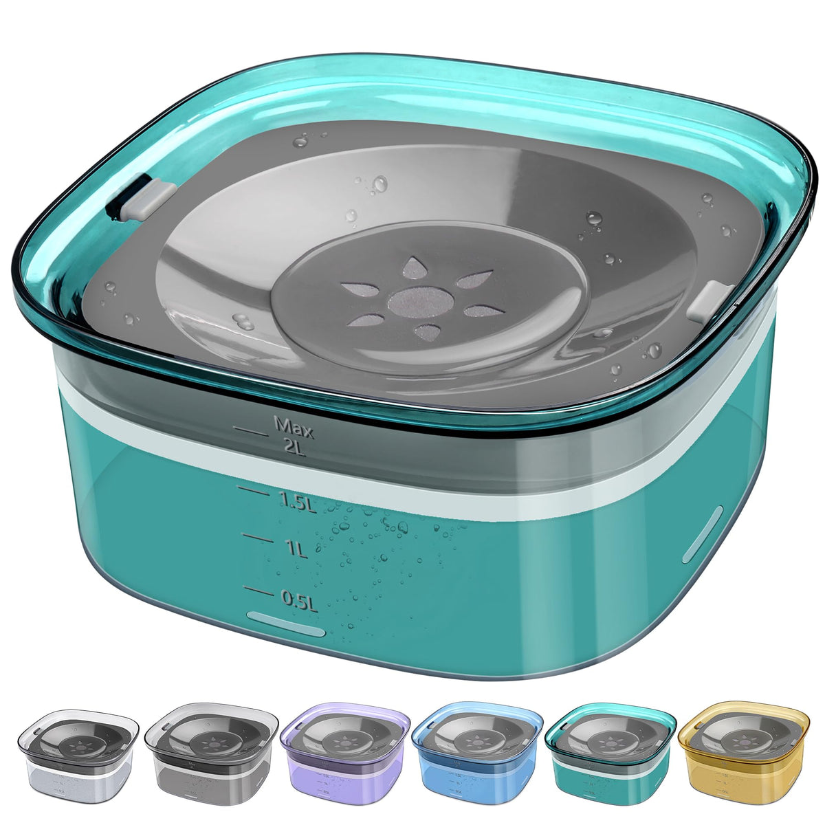 UPSKY 70oz Dog Water Bowl 2L No Spill Dog Bowl Large Capacity Spill Proof Slow Water Feeder, No Splash Dog Bowl Pet Water Dispenser Vehicle Carried Travel Slow Drinking Bowl for Messy Drinkers, Cats