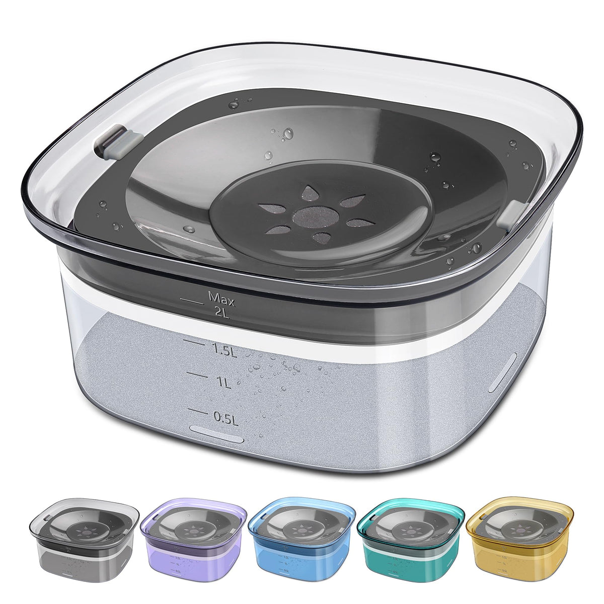 UPSKY 4L Dog Water Bowl 135oz No Spill Dog Bowl Extra Large Capacity Slow Drinking Water Feeder, Splash Proof Pet Water Dispenser Vehicle Carried Travel Water Floating Bowl for Dogs, Cats