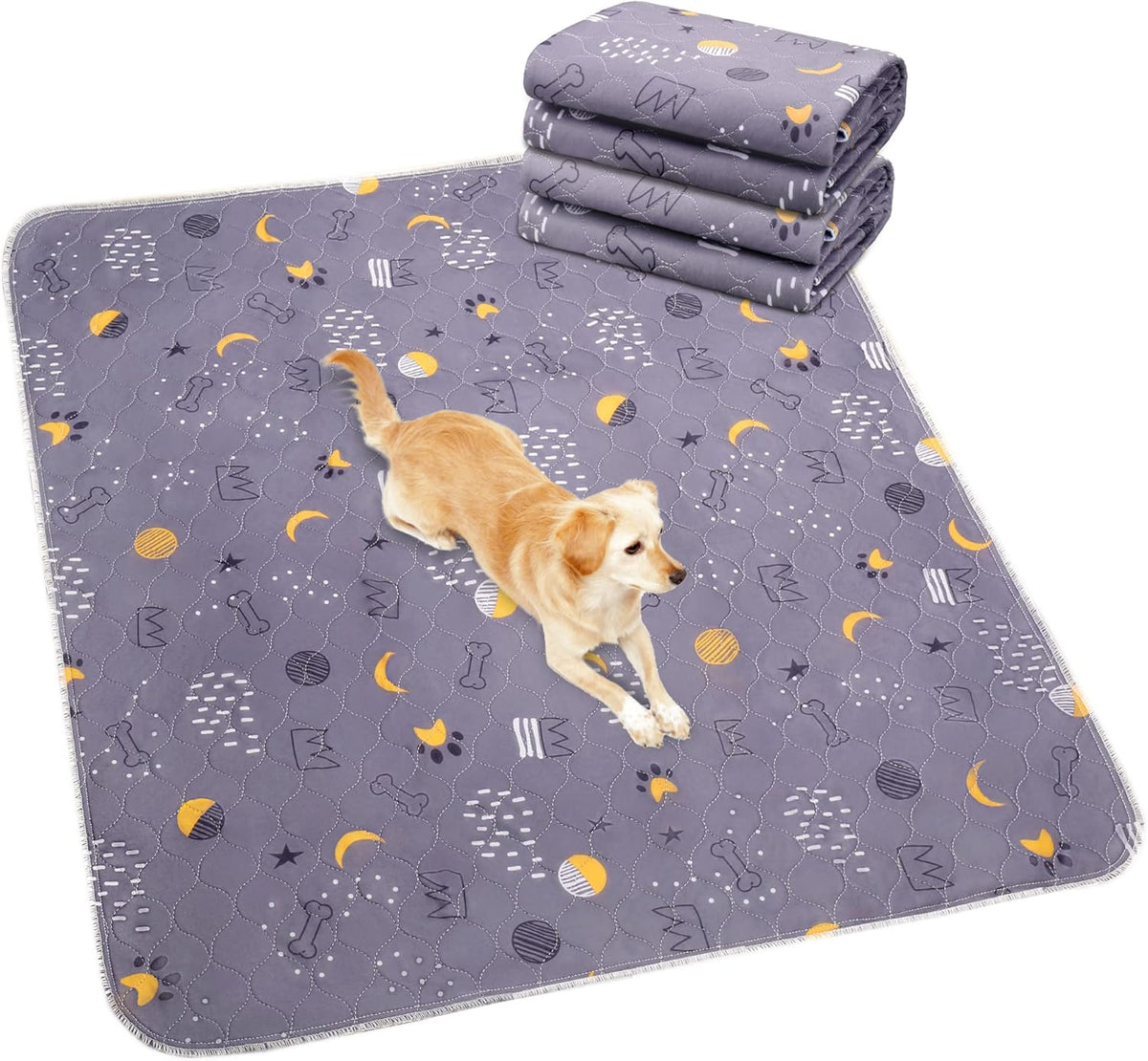 UPSKY Washable Pee Pads for Dogs 2 Pack 41”x 41” Reusable Puppy Pads Waterproof Pet Training Pads, Non-Slip Dog Mats Fast Absorbent Whelping Pads for Playpen, Potty, Crate, Bed